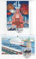 Germany Deutschland 1989 Maximum Card, 800 Jahre Hamburger Hafen, Hamburg, Ship Ships Port, Bonn - 1981-2000