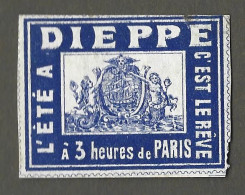 Timbre   France- - Vignette - Erinnophilie - Dieppe -  L'ete A Dieppe - A 3 Heures De Paris - Tourism (Labels)