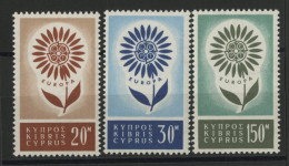 CHYPRE EUROPA N° 232 à 234 Neufs ** (MNH) Cote 60 € - 1964