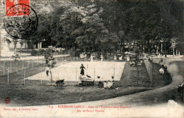 Bourbon-Lancy Parc De L'Etablissement Thermal Jeu De Lawn Tennis Saône-et-Loire 71140 Cpa Voyagée En 1909 B.Etat - Autres & Non Classés