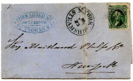 PUERTO RICO - FORWARDED JAMES T. ABBOT ST THOMAS + N. YORK STEAMSHIP SUR LETTRE DE PONCE, 1868 - CERTIFICAT P.F - Storia Postale
