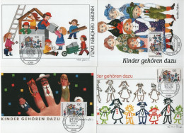 Germany Deutschland 1989 Maximum Cards X4, Kinder Gehören Dazu, Children Are Included, Bonn - 1981-2000