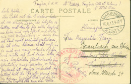 Guerre 14 Prisonnier De Guerre Allemand Cachet Rouge Prisonniers ? Correspondance Fougères 1915 Pour Marburg - 1. Weltkrieg 1914-1918