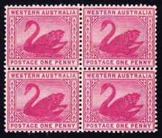 1898 1d Karmin 4er Block, Wovon 3 Marken Postfrisch. - Mint Stamps