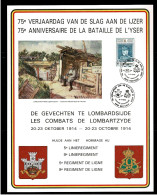 1989 MIL.CARD : 75é VERJAARDAG VAN DESLAG AAN DE IJZER /75é ANNIVERSAIRE DE LA BATAILLE DE L'YSER - Gedenkdokumente