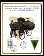 1991 100 JR REG.KARABINIERS/100 ANS DE REG.DE CARABINIERS :BELGIUM BEAUTIFUL MILITARY COMMEMORATIVE CARD (A4) - Gedenkdokumente