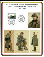 1993 BELG.MIL.CARD : 75é VERJAARDAG VAN DE WAPENSTILSTAND /75EME Anniversaire De L'amistice 1918-1993 - Gedenkdokumente