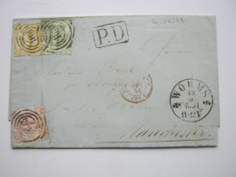 Thurn Und Taxis , 1861 , WORMS , Klarer  Stempel Auf Brief Nach Manchester - Briefe U. Dokumente
