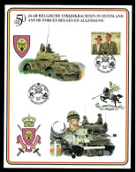1996 2621 BELG.MIL.CARD : 50 JAAR BELGISCHE STRIJDKRACHTEN IN DUITSLAND / 50 ANS DE FORCES BELGES EN ALLEMAGNE - Gedenkdokumente