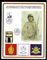 1998 1918-1998 MOOIE MILITAIRE HERDENKINGSKAART (A4)  BELLE CARTE COMMÉMORATIVE MILITAIRE DE BELGIQUE (A4)  BELGIUM BEA - Gedenkdokumente