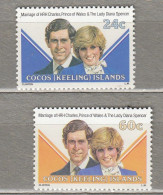 COCOS (Keeling) ISLANDS 1981 Royal Family Diana MNH(**) Mi 73-74 #34374 - Cocos (Keeling) Islands