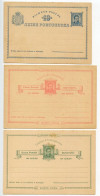 Portuguese Guinea 19th Century 3 Different Mint Postal Cards - 10r., 20r. & 30r. King Luiz - Portugees Guinea