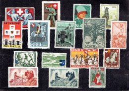 SUISSE ERINNOPHILIE - LOT 16 VIGNETTES XX MNH TTB - Labels