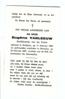 DP  Eugène VANLEEUW Ere-Sekretaris   Geb.Borgloon 1892  Gestorv. Heverlee 1967 - Religion & Esotérisme