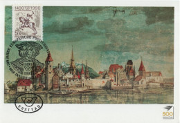 Germany Deutschland 1990 Maximum Cards 500 Jahre Post, Europäische Postverbindungen, Postal Connections, Innsbruck - 1981-2000