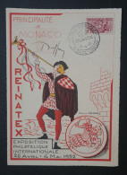 Monaco,  Timbre Numéro 373 Sur Carte : Exposition Philatélique Internationale Du 4 Mai 1952. - Lettres & Documents