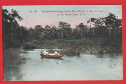 GOLD COAST   GHANA   EUROPEANS HUNTING ON RIVER DENSU W-A  MISSIONARY CARD  - Ghana - Gold Coast