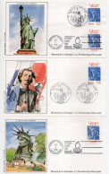 - 3 FDC LA STATUE DE LA LIBERTÉ 1886-1986 - - Monumenti