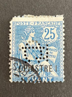 COLONIE LEVANT N°17  25c Bleu  CL 5 Indice 5 Perforé Perforés Perfins Perfin  !! - Andere & Zonder Classificatie