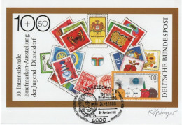 Germany Deutschland 1990 Maximum Cards 10. Internationale Briefmarken-Ausstellung Der Jugend Dusseldorf - 1981-2000