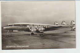 Vintage Rppc KLM K.L.M Royal Dutch Airlines Constellation L-1049 Aircraft @ Schiphol Amsterdam Airport - 1919-1938: Entre Guerres