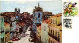 BRASIL SALVADOR DE BAHIA Pelourinho Com A Igreja De N.S. Dos Pretos Nice Stamps Footbal Futebol  - Salvador De Bahia