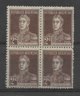 ARGENTINA 1927 San Martin Military History 2c Scott 364 Michel 308y Block MNH - Nuevos