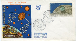 T. A. A. F. ENVELOPPE 1er JOUR DU PA 6 TELECOMMUNICATIONS SPATIALES AVEC OBLITERATION ARCHIPEL KERGUELEN 24-12-1962..... - FDC