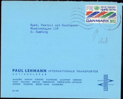 603413 | Brief 1970, Mit Firmenlochung Perfin Der Firma Paul Lehmann, Aarhus, UNO, Vereinte Nationen, United Nations  | - Cartas & Documentos