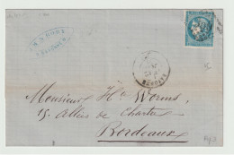 FRANCE - N°45 Sur Lettre. Cote 120 Euros. - 1870 Emission De Bordeaux