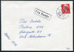 1978 Denmark Norway Skibsstempel "Fra Norge" Copenhagen Paquebot Ship Cover  - Storia Postale