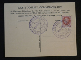 DG8 FRANCE  BELLE CARTE  1943  EXPO PARIS AERIEN +PETAIN  +AFF. PLAISANT+++++ - 1927-1959 Covers & Documents