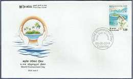 SRI LANKA 2014 MNH FDC WORLD ENVIRONMENT DAY CHILDREN PLANT SEA ICEBERG FIRST DAY COVER - Sri Lanka (Ceylan) (1948-...)