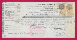 Reçu Daté Du 26 Juillet 1935 De La Société D'Assurance La Nationale - Maison Henry Régnier Sis Rue Despatys à Melun - Bank & Insurance