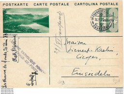 164 - 45 - Entier Postal Avec Illustration "Oberägeri" Et Cachet à Date La Chaux-de-Fonds 1933 - Entiers Postaux