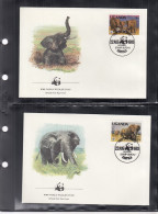 UGANDA  361-364 A, 4 FDC, WWF, Weltweiter Naturschutz: Afrikanischer Elefant, 1983 - Ouganda (1962-...)