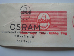 D200299  Red Meter Stamp - EMA - Freistempel  - Germany Berlin  1970  OSRAM - Electricité