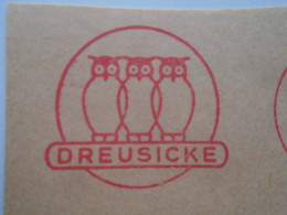 D200304 Red Meter Stamp - EMA - Freistempel  -Germany Berlin -Electricity,  Electro -1971 Berlin -DREUSICKE -Owl Hibou - Electricity