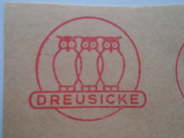 D200304 Red Meter Stamp - EMA - Freistempel  -Germany Berlin -Electricity,  Electro -1971 Berlin -DREUSICKE -Owl Hibou - Electricidad