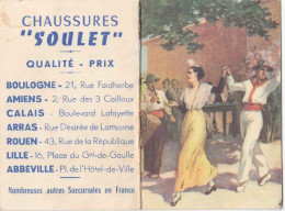 Calendrier 1957 Edité Par Les Chaussures Soulet. Mini Calendrier Format 12x9. 2 Scans - Petit Format : 1941-60