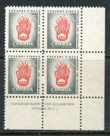 Canada 1956 MNH PB   Prevent Forest Fires - Unused Stamps