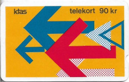 Denmark - KTAS - GPT Arrows Yellow (White Frame Issue) - Cn. 00003584 - 1986, 90Kr, Used Rare CN. - Danemark