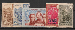 MADAGASCAR - 1941-42 - N°YT. 229 à 233 - Complet - 5 Valeurs - Neuf Luxe ** / MNH / Postfrisch - Unused Stamps