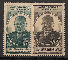 MADAGASCAR - 1945 - N°YT. 298 à 299 - Eboué - Neuf Luxe ** / MNH / Postfrisch - Neufs