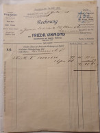 Friedrich Virmond - Pflug Geräte - Rechnung  - 1911 - 1900 – 1949