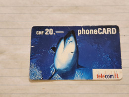 LIECHTENSTEIN-(LI-18B)-SHARK-(54)(416-047-4213-8823)(20CHF)-(7/03)(16044740)-tirage-300.000-used Card - Liechtenstein