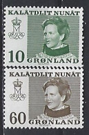 Greenland 1973  Queen Margarethe (**) MNH  Mi.84-85 Y - Nuevos