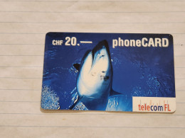 LIECHTENSTEIN-(LI-18B)-SHARK-(57)(416-084-4748-6074)(20CHF)-(7/03)(16087100)-tirage-300.000-used Card - Liechtenstein