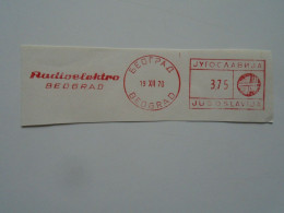 D200312  Red Meter Stamp - EMA - Freistempel  -Yugoslavia Beograd   -Electricity,  Electro -1970   Radio Elektro - Electricity