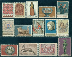 1971 St.George,Dragon,Tradional Costume,charriot,Muflon,Mosaic ,Cyprus,345,MNH - Costumes